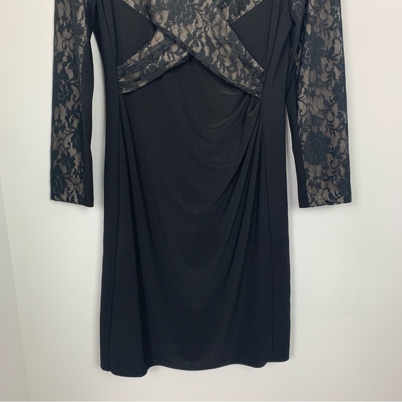Chaps Black Lace Overlay Dress - Picture 4 of 7